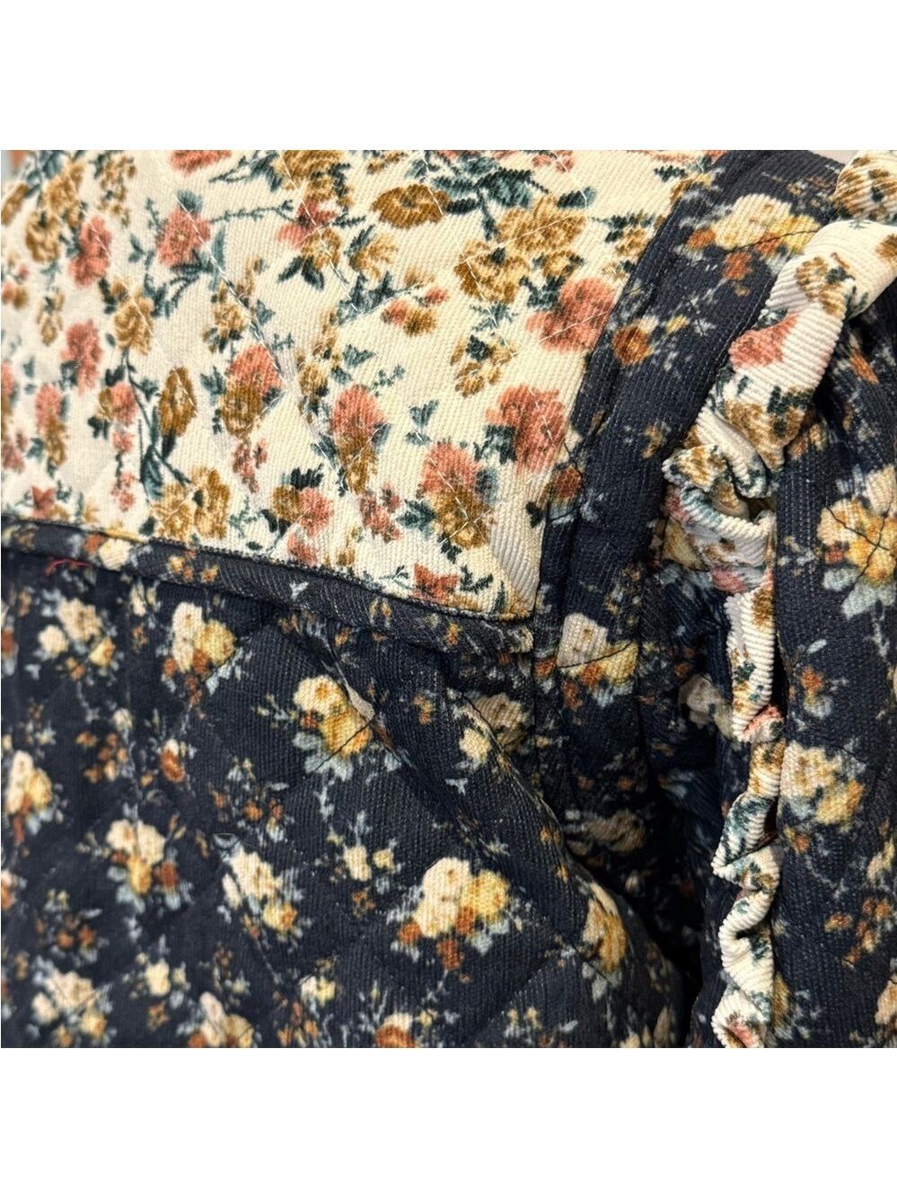 Karlie Quilted Jacket Corduroy Floral Boho Cottagecore Jacket Size M - Picture 7 of 10